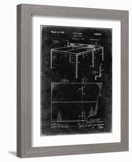 PP92-Black Grunge Table Tennis Patent Poster-Cole Borders-Framed Giclee Print