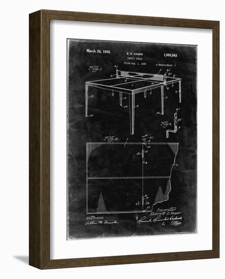 PP92-Black Grunge Table Tennis Patent Poster-Cole Borders-Framed Giclee Print