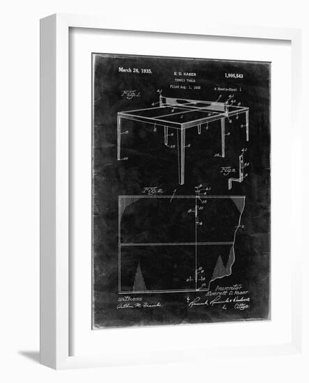 PP92-Black Grunge Table Tennis Patent Poster-Cole Borders-Framed Giclee Print