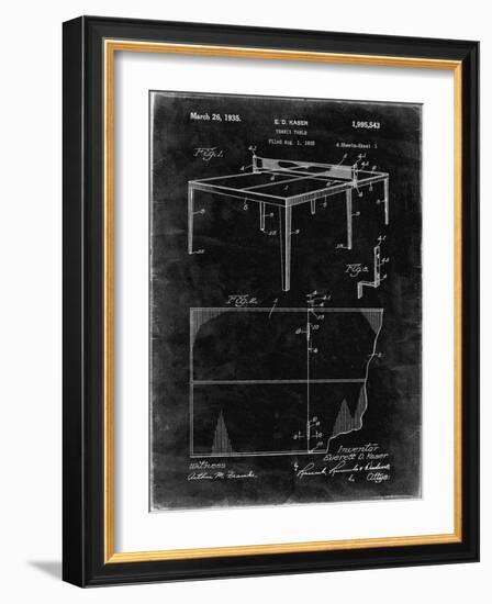 PP92-Black Grunge Table Tennis Patent Poster-Cole Borders-Framed Giclee Print
