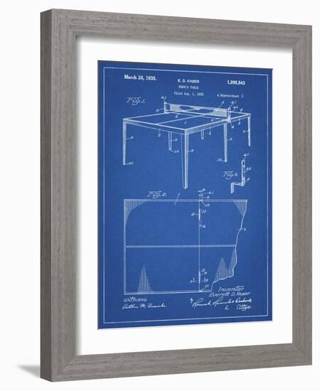 PP92-Blueprint Table Tennis Patent Poster-Cole Borders-Framed Giclee Print