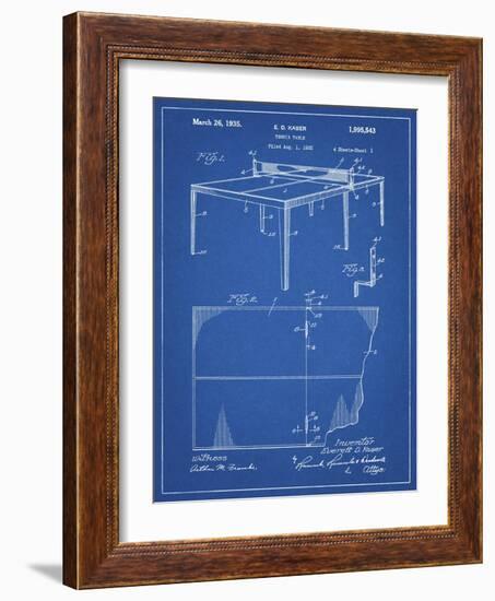 PP92-Blueprint Table Tennis Patent Poster-Cole Borders-Framed Giclee Print