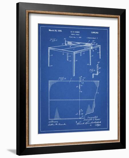 PP92-Blueprint Table Tennis Patent Poster-Cole Borders-Framed Giclee Print