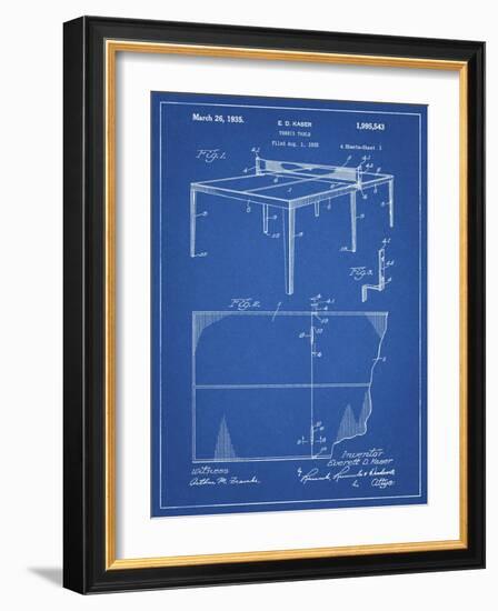 PP92-Blueprint Table Tennis Patent Poster-Cole Borders-Framed Giclee Print