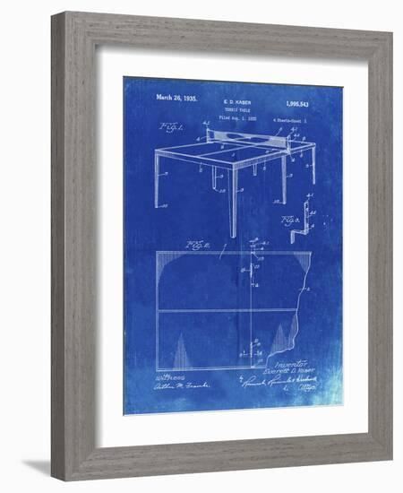 PP92-Faded Blueprint Table Tennis Patent Poster-Cole Borders-Framed Giclee Print