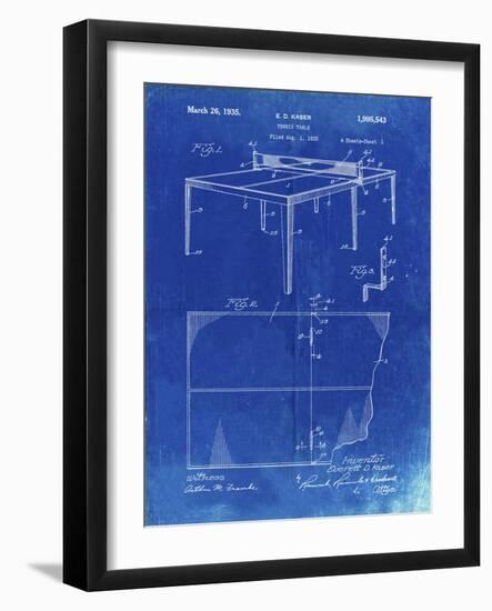 PP92-Faded Blueprint Table Tennis Patent Poster-Cole Borders-Framed Giclee Print