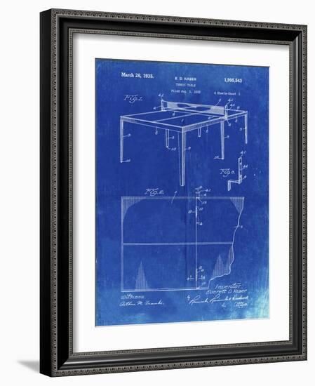 PP92-Faded Blueprint Table Tennis Patent Poster-Cole Borders-Framed Giclee Print