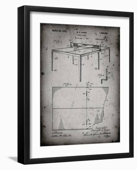 PP92-Faded Grey Table Tennis Patent Poster-Cole Borders-Framed Giclee Print