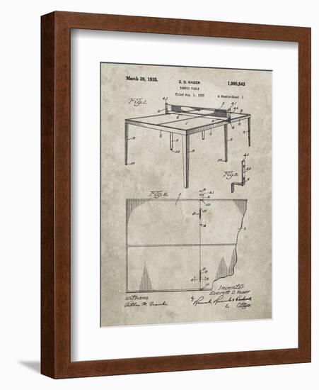 PP92-Sandstone Table Tennis Patent Poster-Cole Borders-Framed Giclee Print