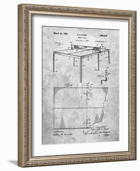 PP92-Slate Table Tennis Patent Poster-Cole Borders-Framed Giclee Print