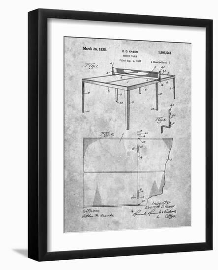 PP92-Slate Table Tennis Patent Poster-Cole Borders-Framed Giclee Print