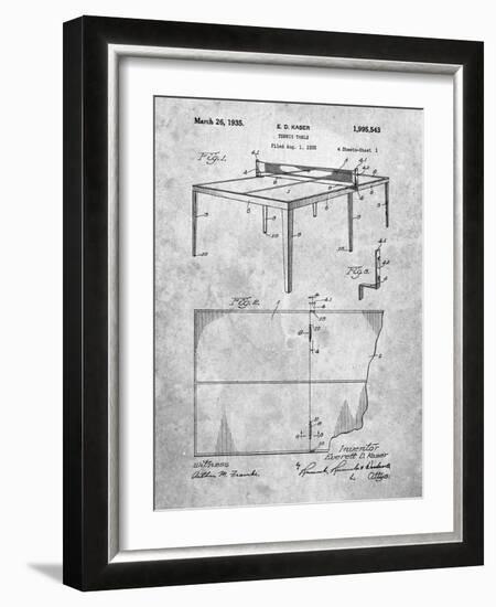 PP92-Slate Table Tennis Patent Poster-Cole Borders-Framed Giclee Print