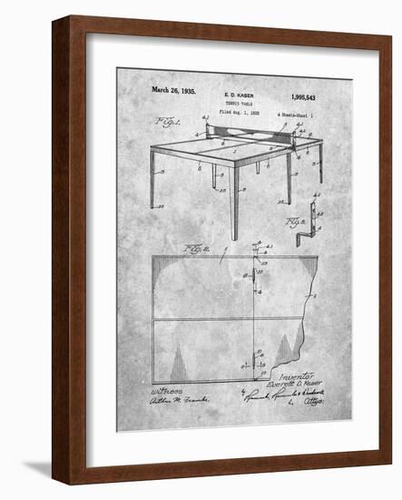 PP92-Slate Table Tennis Patent Poster-Cole Borders-Framed Giclee Print