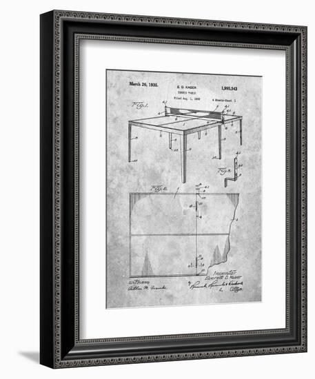 PP92-Slate Table Tennis Patent Poster-Cole Borders-Framed Giclee Print