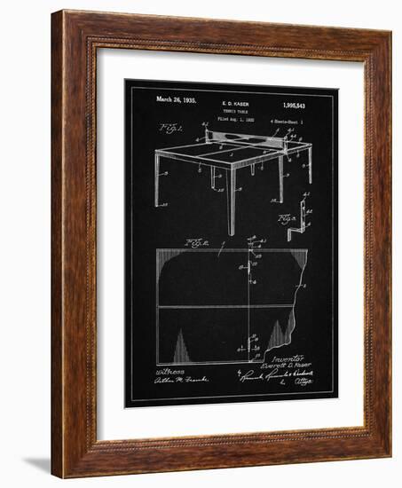 PP92-Vintage Black Table Tennis Patent Poster-Cole Borders-Framed Giclee Print