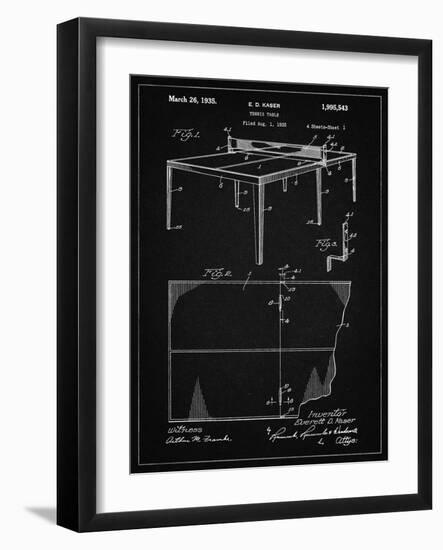PP92-Vintage Black Table Tennis Patent Poster-Cole Borders-Framed Giclee Print
