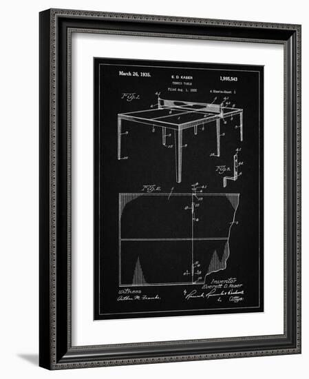 PP92-Vintage Black Table Tennis Patent Poster-Cole Borders-Framed Giclee Print