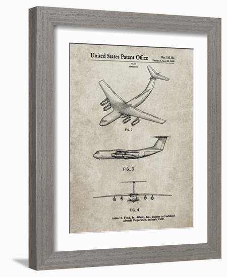 PP944-Sandstone Lockheed C-130 Hercules Airplane Patent Poster-Cole Borders-Framed Giclee Print