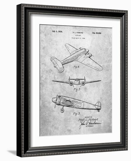 PP945-Slate Lockheed Electra Airplane Patent Poster-Cole Borders-Framed Giclee Print