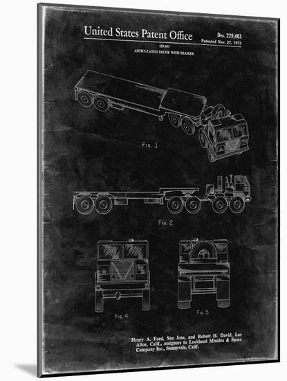 PP946-Black Grunge Lockheed Ford Truck and Trailer Patent Poster-Cole Borders-Mounted Giclee Print