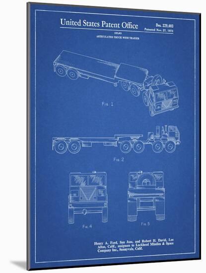 PP946-Blueprint Lockheed Ford Truck and Trailer Patent Poster-Cole Borders-Mounted Giclee Print