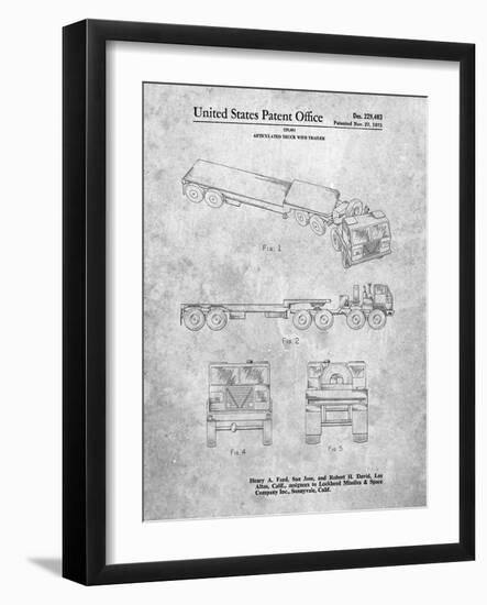 PP946-Slate Lockheed Ford Truck and Trailer Patent Poster-Cole Borders-Framed Giclee Print