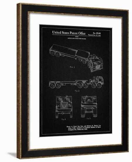 PP946-Vintage Black Lockheed Ford Truck and Trailer Patent Poster-Cole Borders-Framed Giclee Print