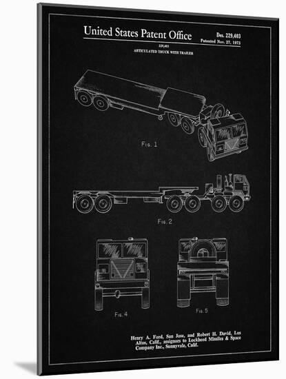 PP946-Vintage Black Lockheed Ford Truck and Trailer Patent Poster-Cole Borders-Mounted Giclee Print