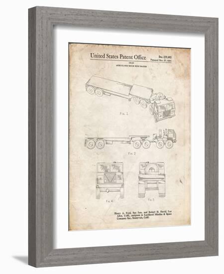 PP946-Vintage Parchment Lockheed Ford Truck and Trailer Patent Poster-Cole Borders-Framed Giclee Print