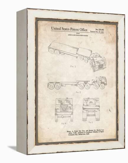 PP946-Vintage Parchment Lockheed Ford Truck and Trailer Patent Poster-Cole Borders-Framed Premier Image Canvas