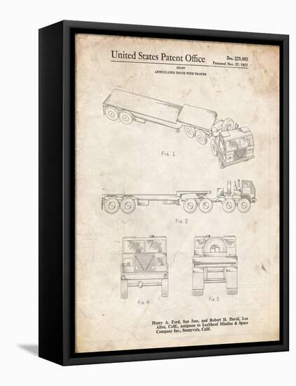 PP946-Vintage Parchment Lockheed Ford Truck and Trailer Patent Poster-Cole Borders-Framed Premier Image Canvas