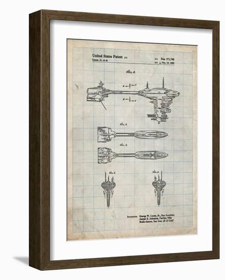 PP95-Antique Grid Parchment Star Wars Nebulon B Escort Frigate Poster-Cole Borders-Framed Giclee Print