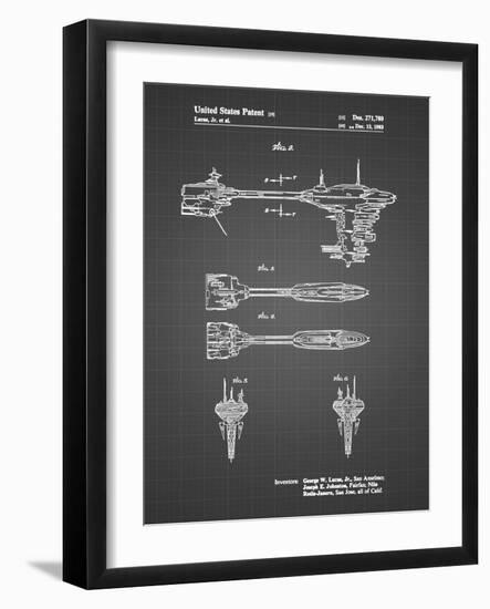 PP95-Black Grid Star Wars Nebulon B Escort Frigate Poster-Cole Borders-Framed Giclee Print