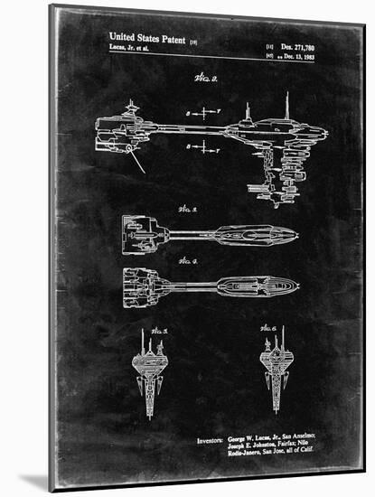 PP95-Black Grunge Star Wars Nebulon B Escort Frigate Poster-Cole Borders-Mounted Giclee Print