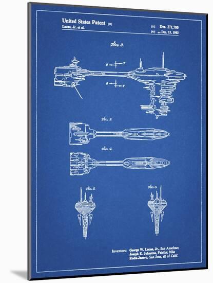 PP95-Blueprint Star Wars Nebulon B Escort Frigate Poster-Cole Borders-Mounted Giclee Print