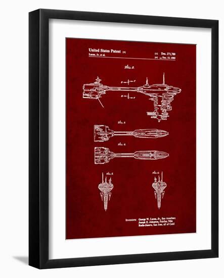 PP95-Burgundy Star Wars Nebulon B Escort Frigate Poster-Cole Borders-Framed Giclee Print