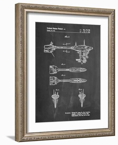 PP95-Chalkboard Star Wars Nebulon B Escort Frigate Poster-Cole Borders-Framed Giclee Print