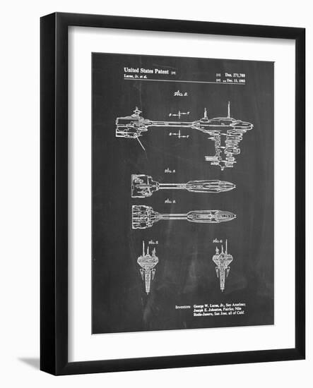 PP95-Chalkboard Star Wars Nebulon B Escort Frigate Poster-Cole Borders-Framed Giclee Print