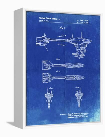 PP95-Faded Blueprint Star Wars Nebulon B Escort Frigate Poster-Cole Borders-Framed Premier Image Canvas