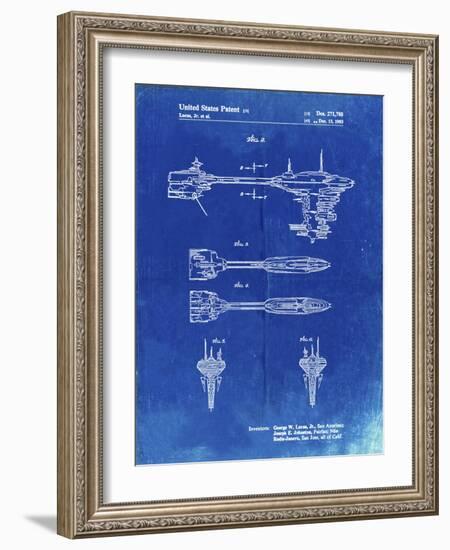 PP95-Faded Blueprint Star Wars Nebulon B Escort Frigate Poster-Cole Borders-Framed Giclee Print