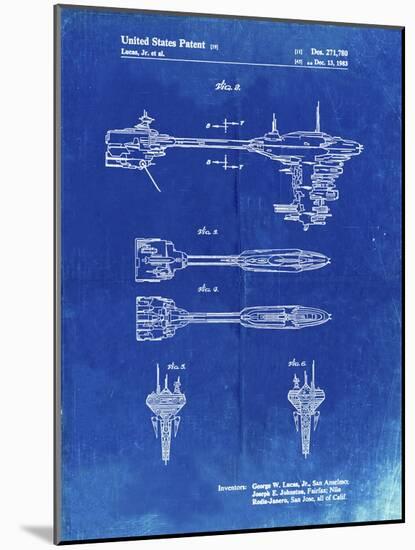 PP95-Faded Blueprint Star Wars Nebulon B Escort Frigate Poster-Cole Borders-Mounted Giclee Print