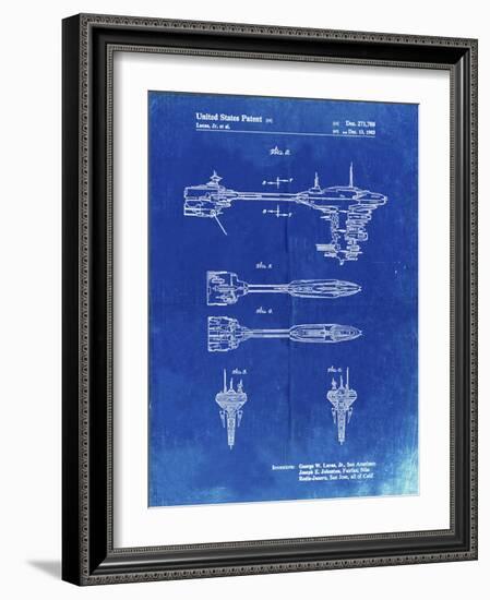 PP95-Faded Blueprint Star Wars Nebulon B Escort Frigate Poster-Cole Borders-Framed Giclee Print