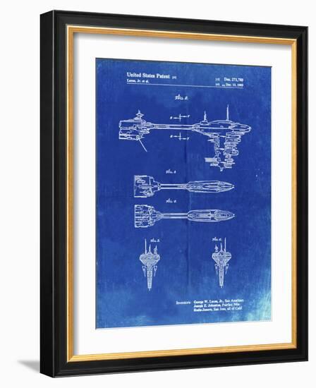 PP95-Faded Blueprint Star Wars Nebulon B Escort Frigate Poster-Cole Borders-Framed Giclee Print