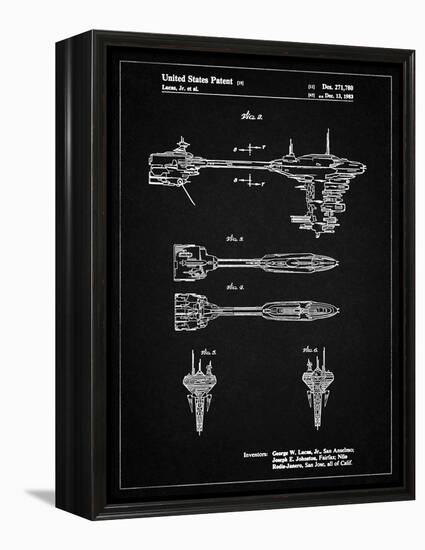 PP95-Vintage Black Star Wars Nebulon B Escort Frigate Poster-Cole Borders-Framed Premier Image Canvas