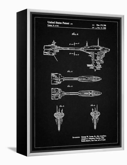 PP95-Vintage Black Star Wars Nebulon B Escort Frigate Poster-Cole Borders-Framed Premier Image Canvas