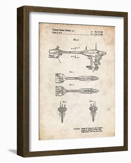 PP95-Vintage Parchment Star Wars Nebulon B Escort Frigate Poster-Cole Borders-Framed Giclee Print