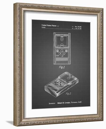 PP950-Black Grid Mattel Electronic Basketball Game Patent Poster-Cole Borders-Framed Giclee Print