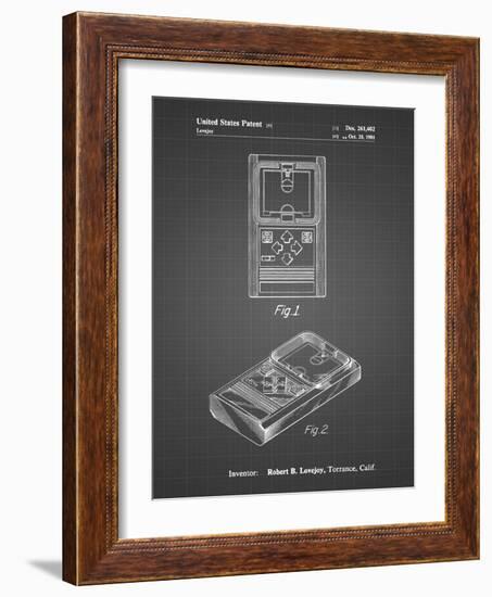 PP950-Black Grid Mattel Electronic Basketball Game Patent Poster-Cole Borders-Framed Giclee Print