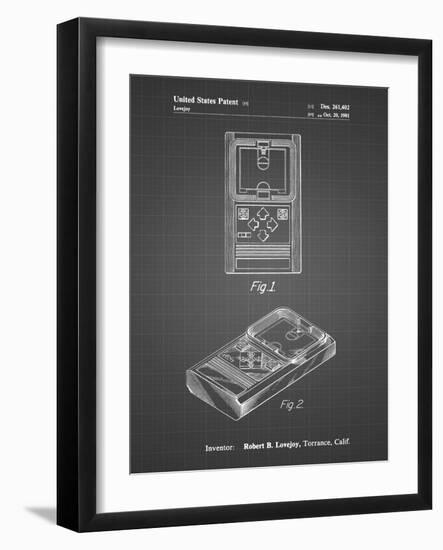 PP950-Black Grid Mattel Electronic Basketball Game Patent Poster-Cole Borders-Framed Giclee Print