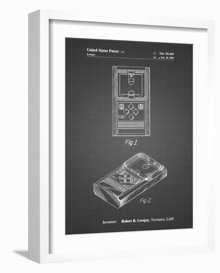 PP950-Black Grid Mattel Electronic Basketball Game Patent Poster-Cole Borders-Framed Giclee Print